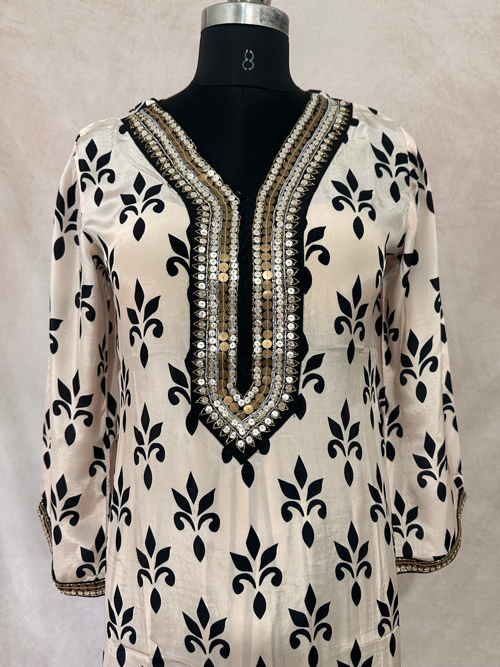 Printed designer muslin cord set