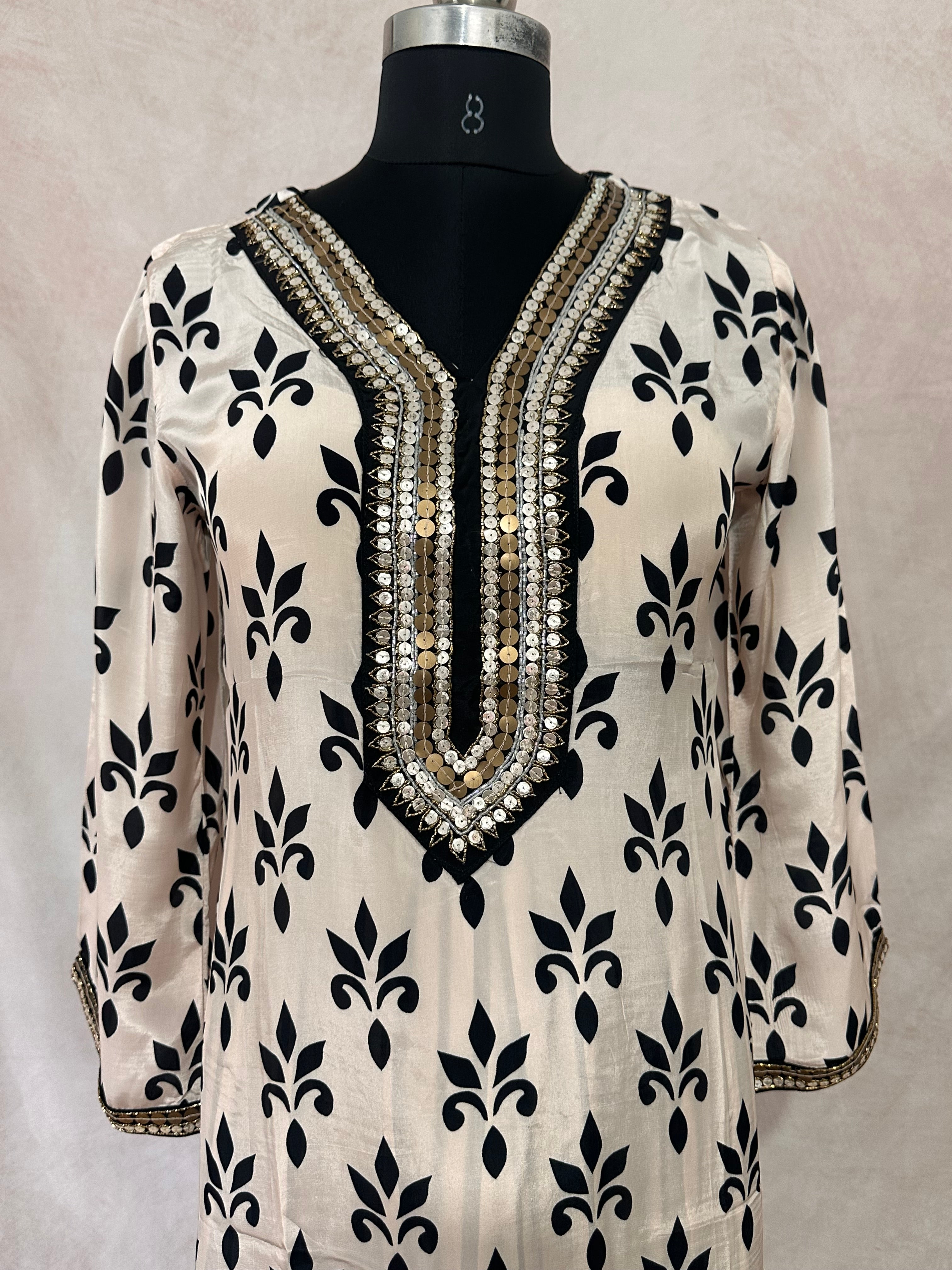 Printed designer muslin cord set