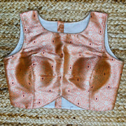 Peach banarsi brocade crop top
