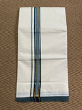 Cotton dhothi with Green and gold border