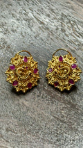 Nakshi ruby stone stud earrings