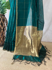 Green Katan Chanderi saree with BP