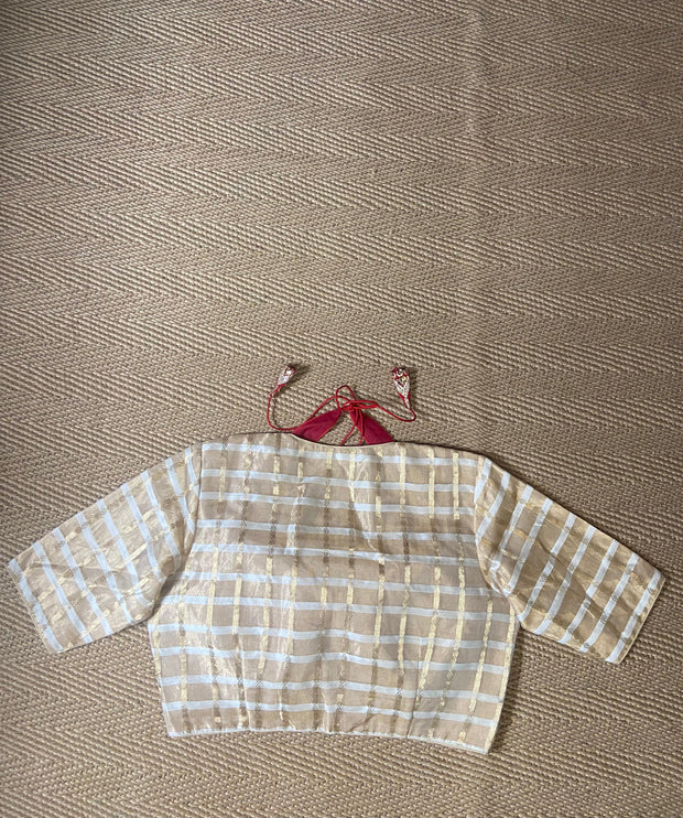 Gold and red 2 in one masaba style blouse