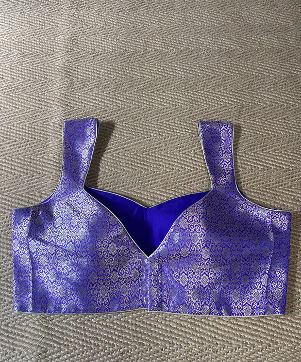 Purple banarsi brocade blouse