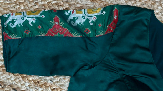 Green mashru silk blouse
