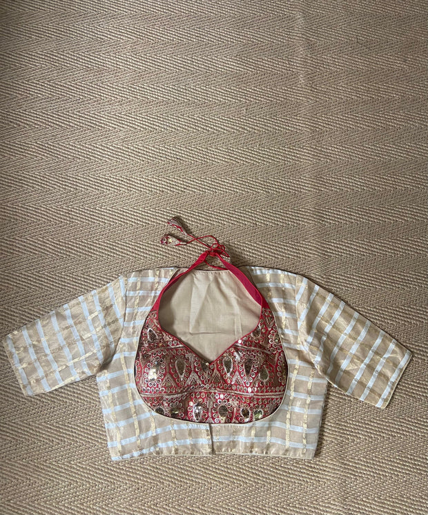 Gold and red 2 in one masaba style blouse