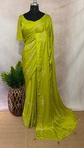 Modal silk saree with hand embroidery and stitched blouse