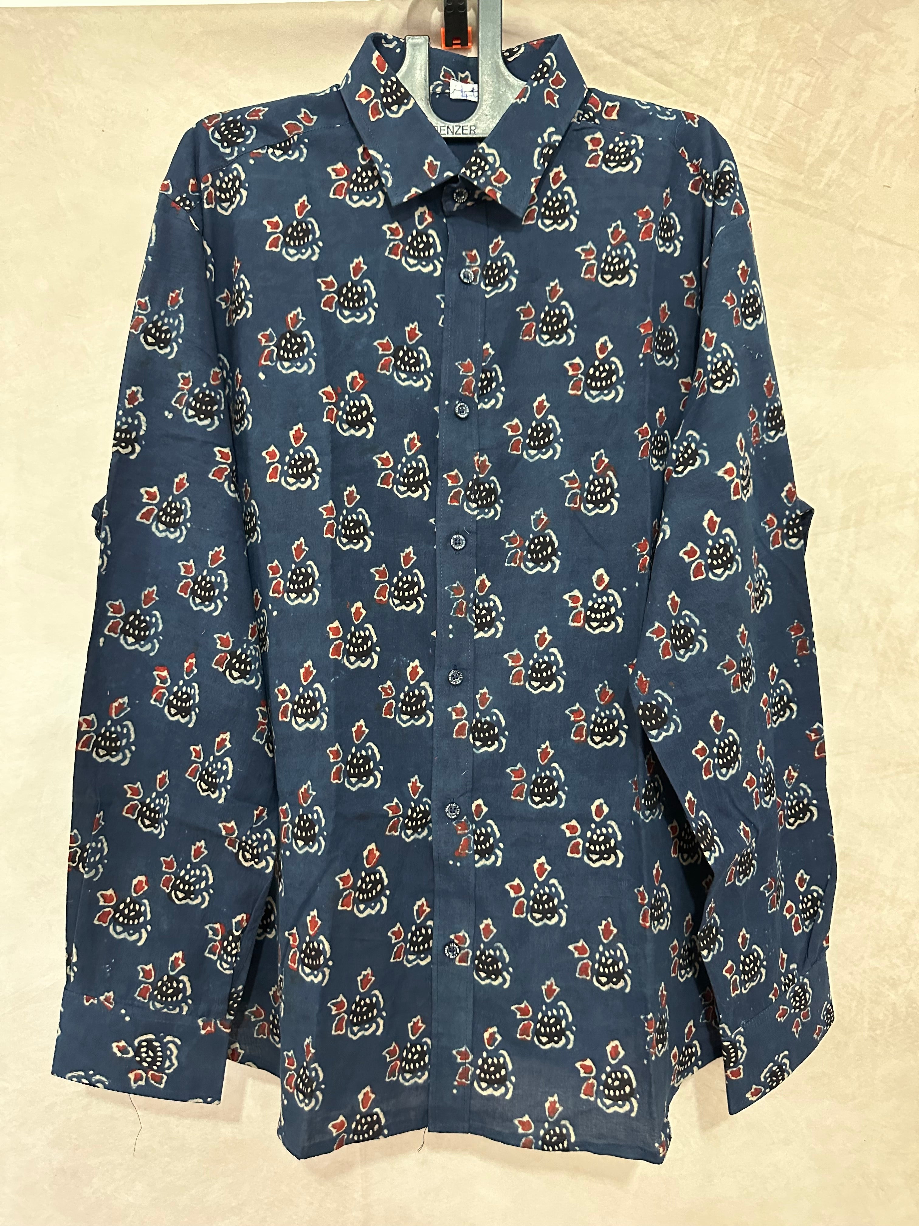 Ajrakh handblock printed shirts in pure Cotton