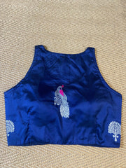 Navy blue silk blouse