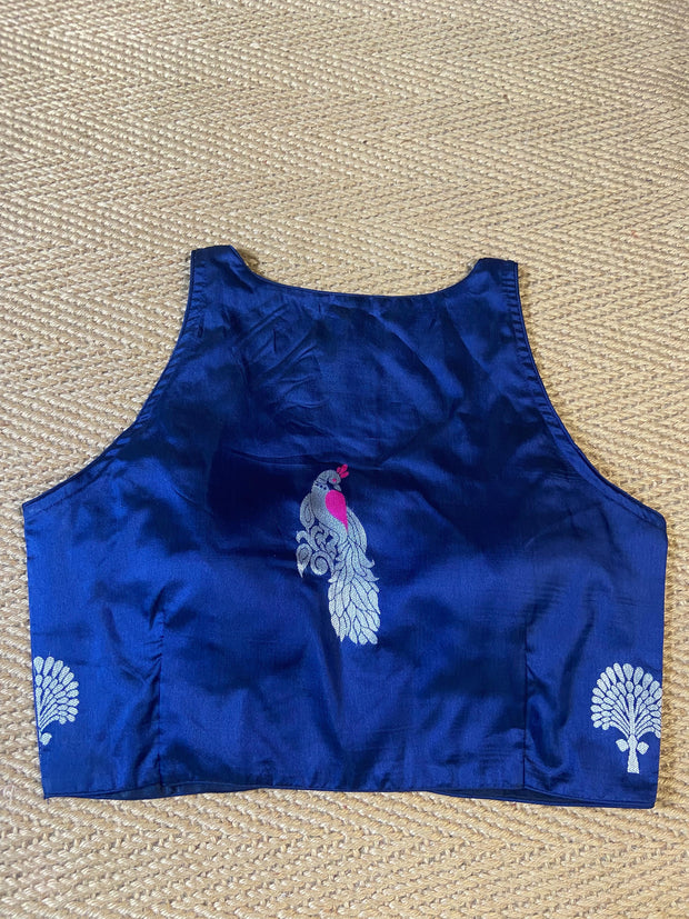 Navy blue silk blouse