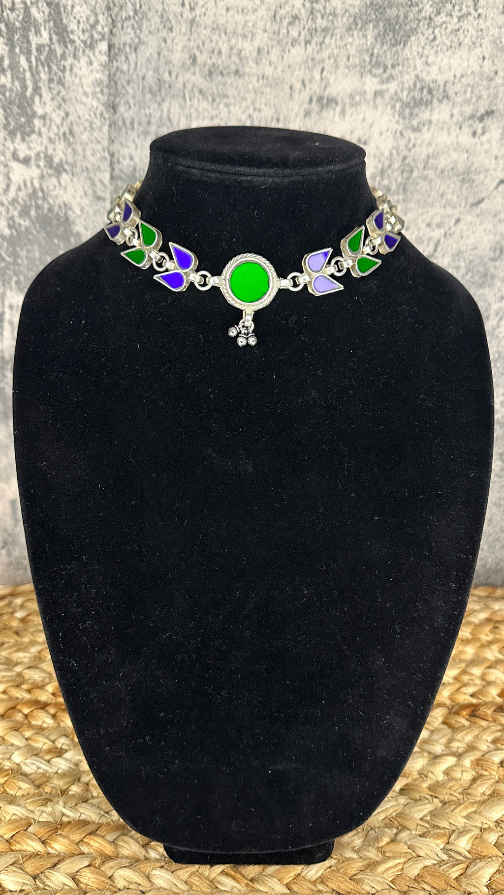 Indian glass choker with earring