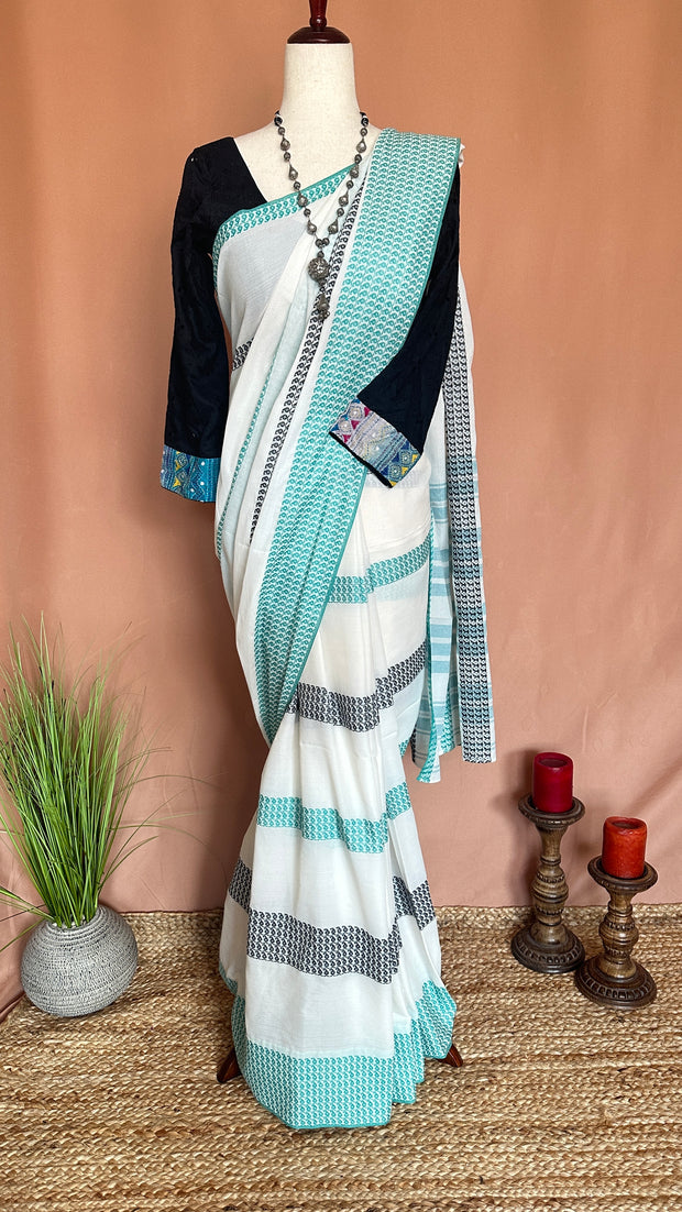 Handloom certified Dhonekhali saree