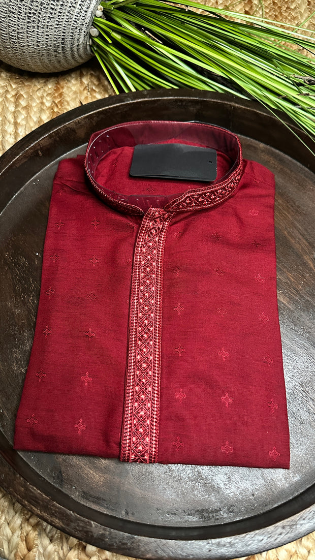 Maroon soft cotton kurta - 38