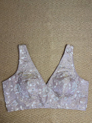 Rose gold tissue silk blouse with bead work