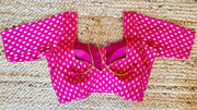 Pink brocade blouse