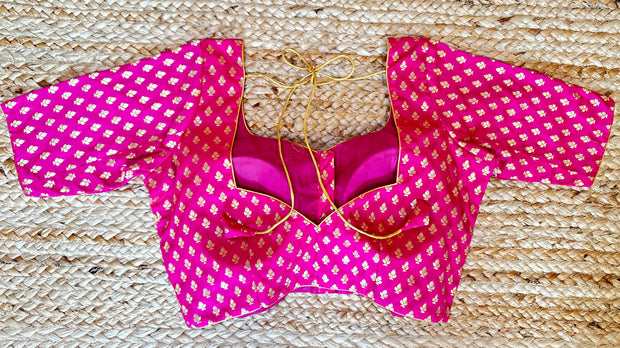 Pink brocade blouse