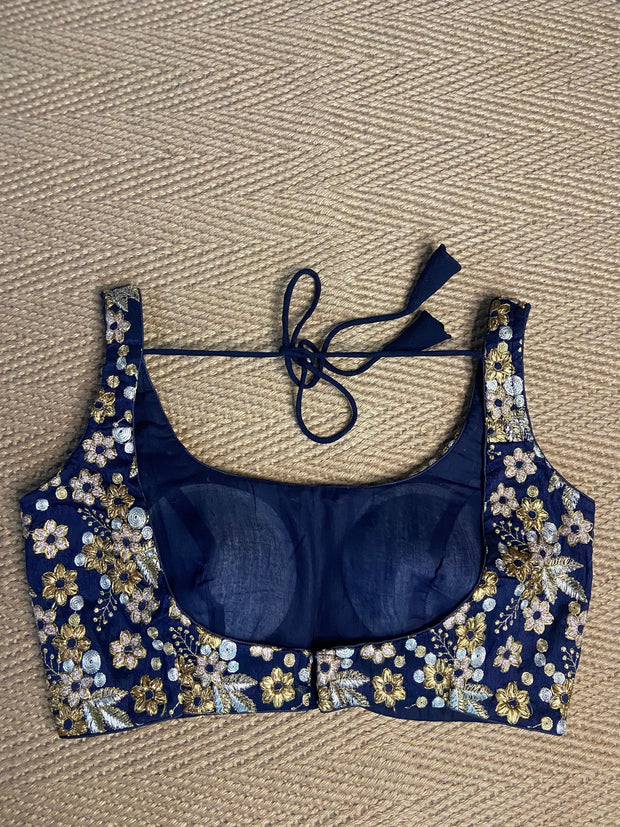 Navy blue designer blouse