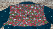 Green blouse with kalamkari and kanta patch work