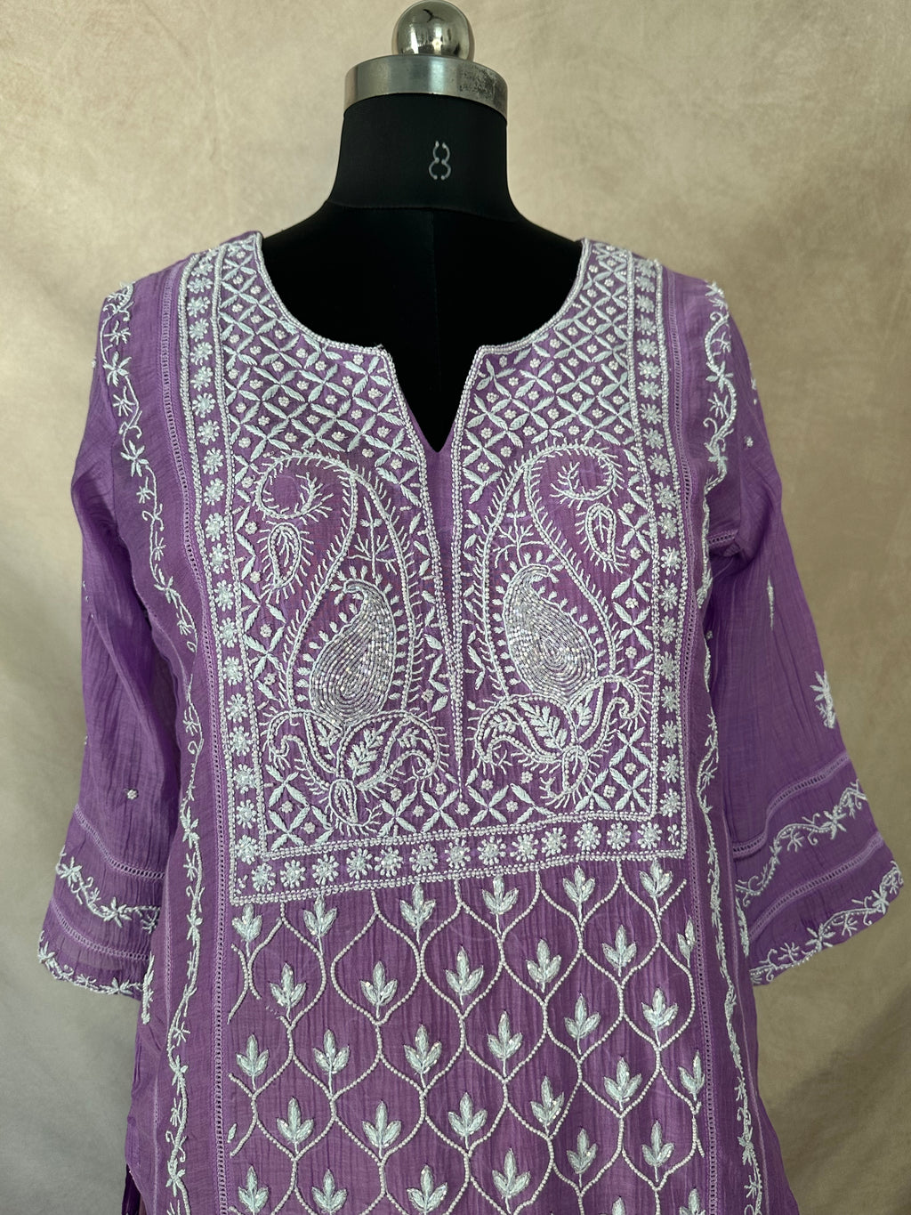 Designer Chikankari kurti with bottom and dupatta