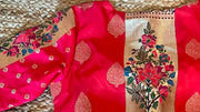 Pink paithani patch work blouse