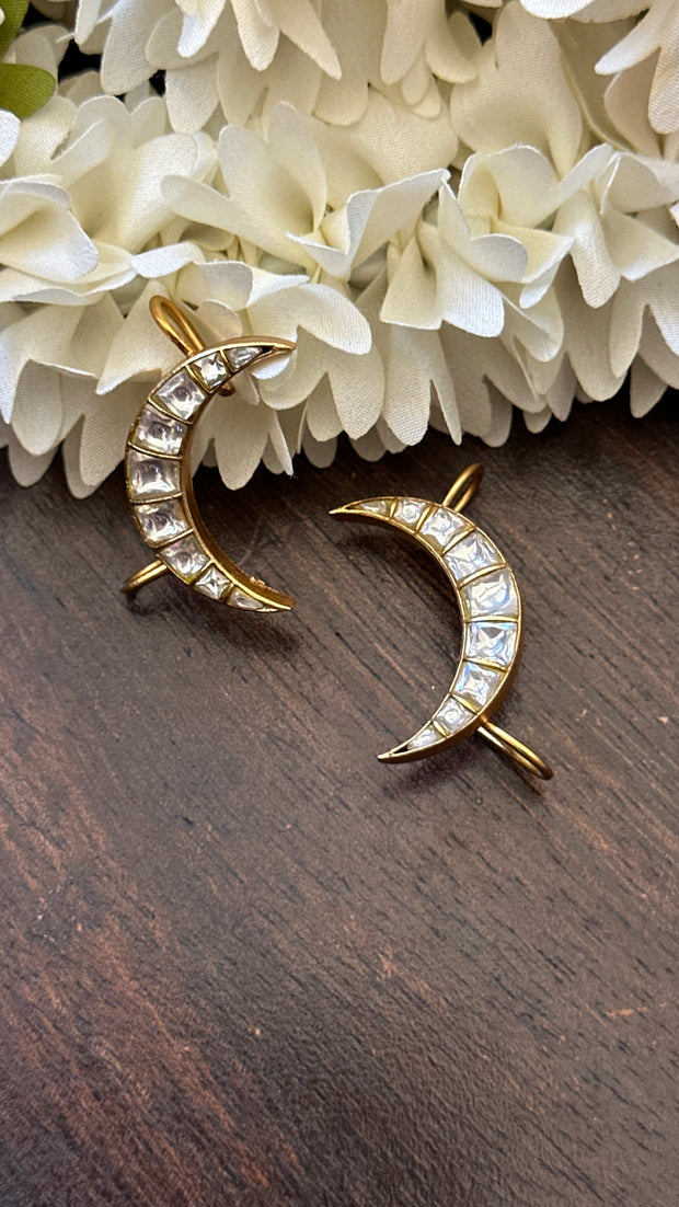 White kundan stone ear cuff