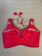 Red silk silk blouse