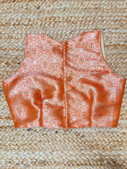 Orange brocade blouse