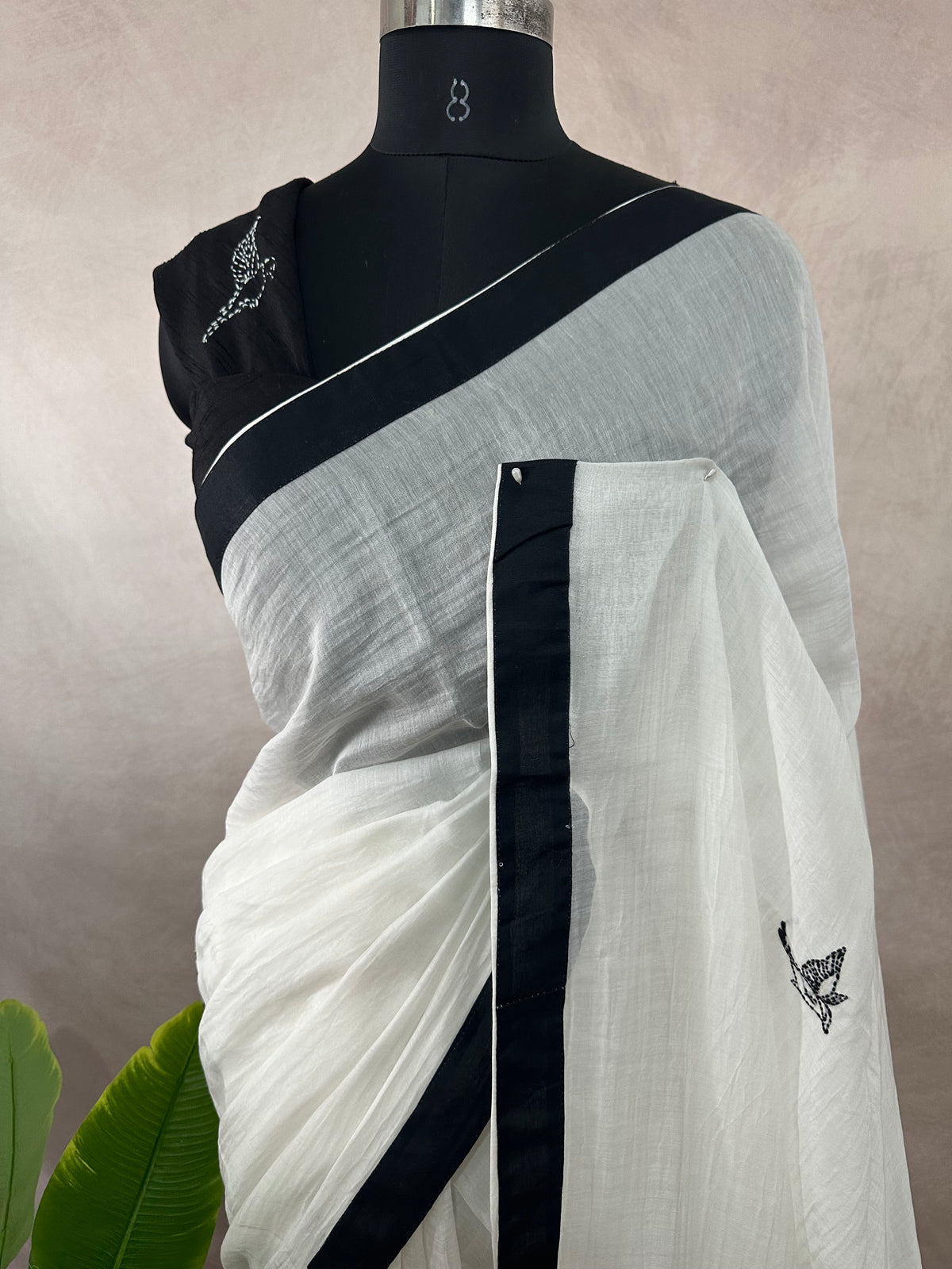 Mul chanderi saree with designer kanta work , with BP