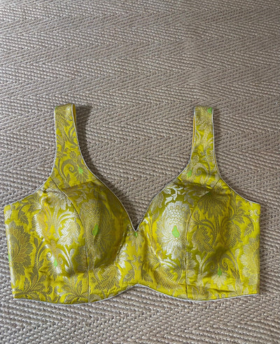 Light green banarsi brocade blouse