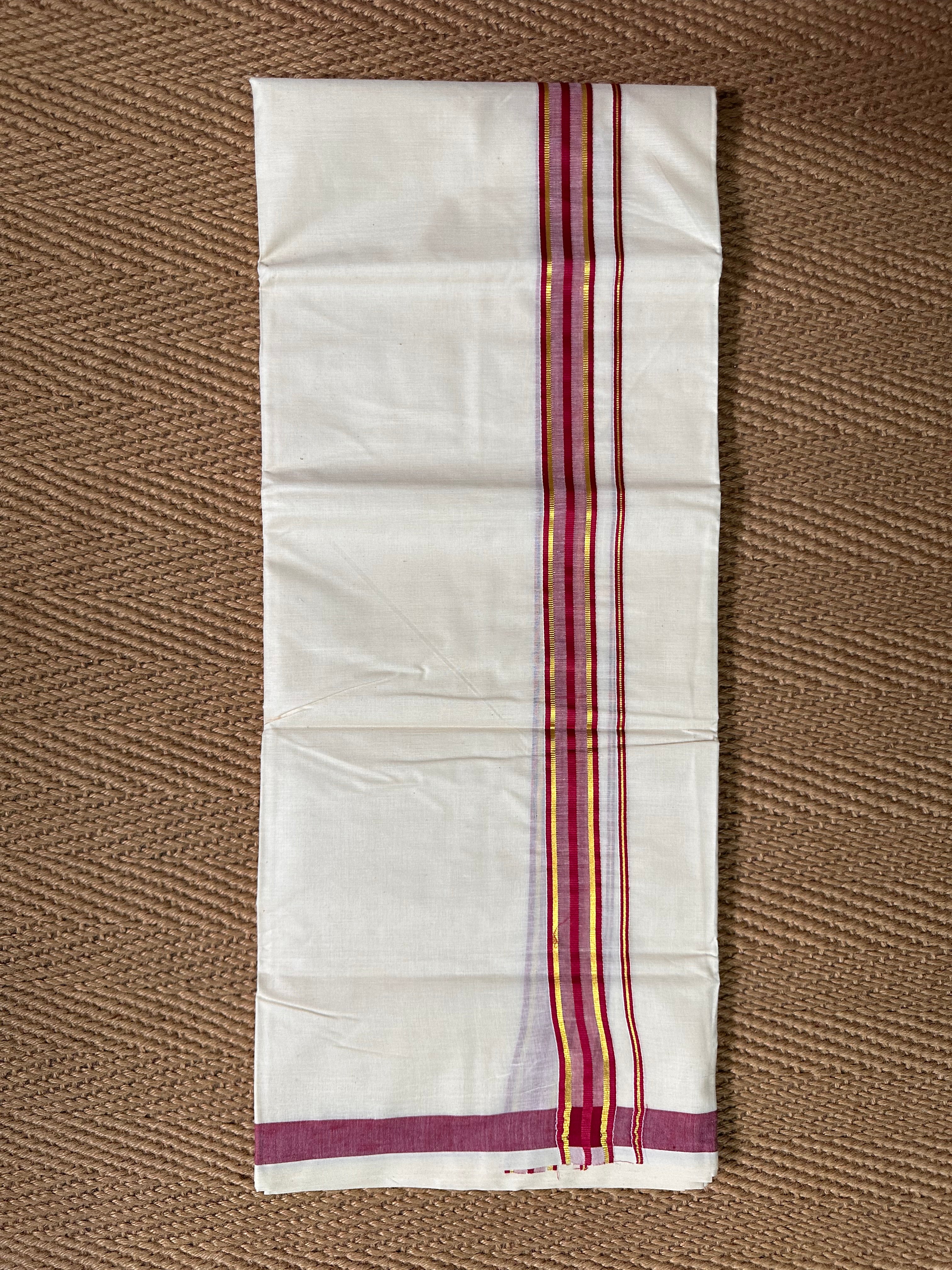 Gold and red border Dhothi