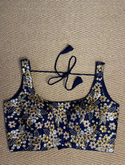 Navy blue designer blouse