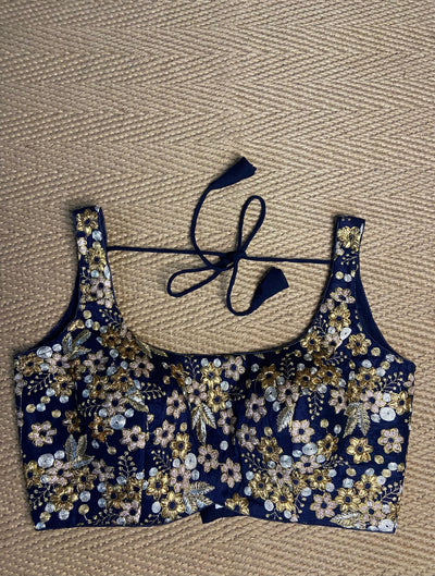Navy blue designer blouse