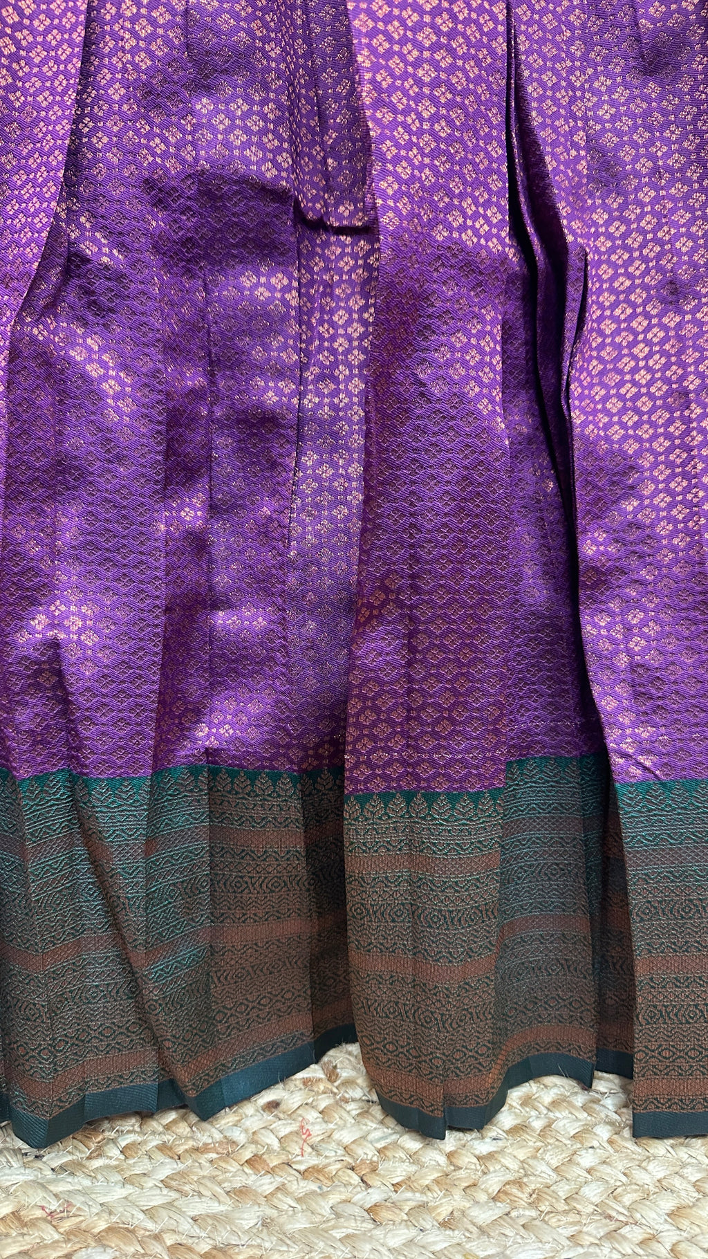 Semi silk brocade dhavani