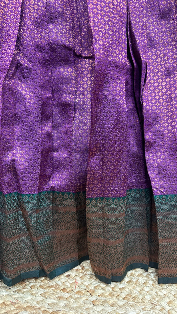 Semi silk brocade dhavani