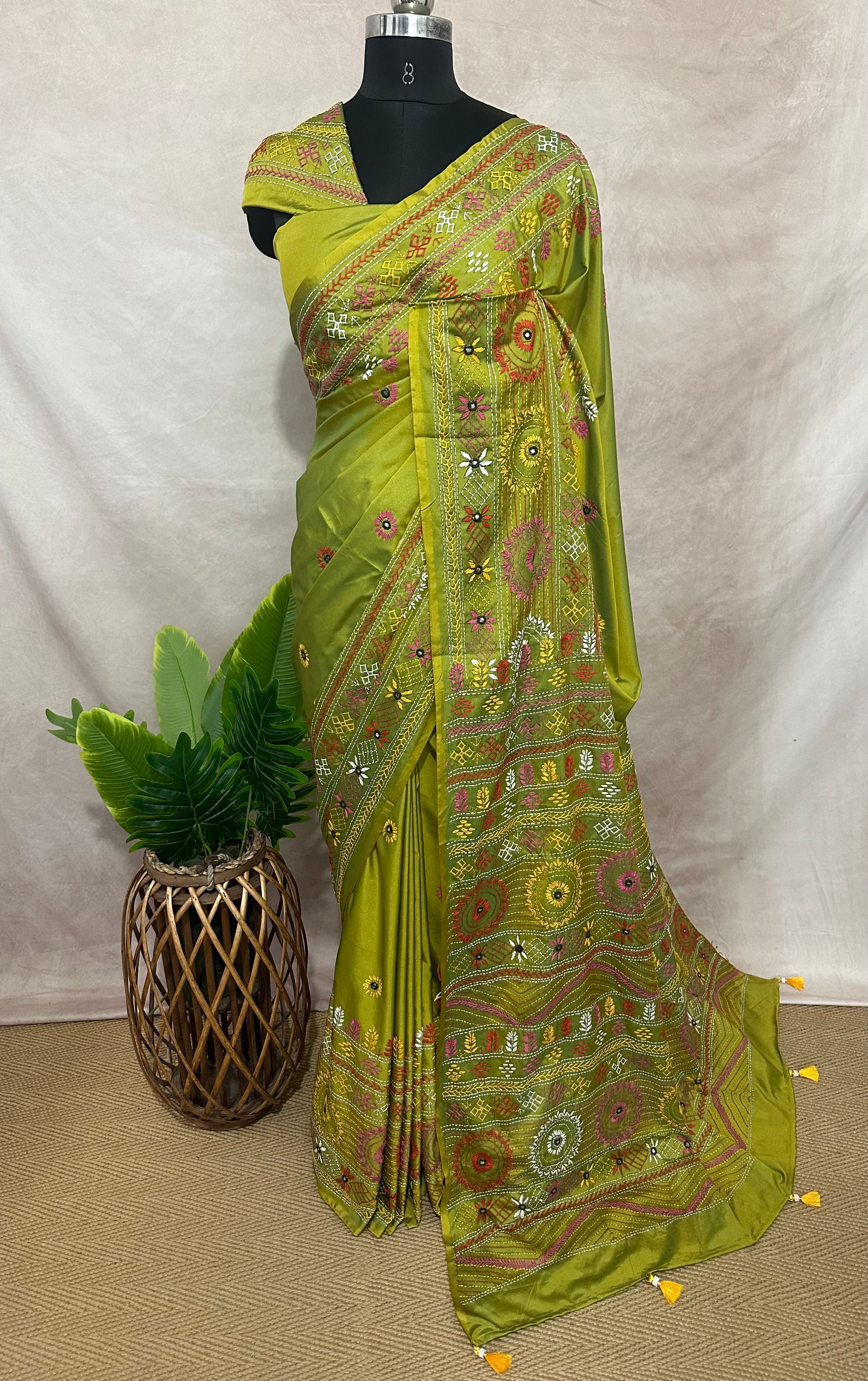 Bangalore silk saree with lambani work, No BP