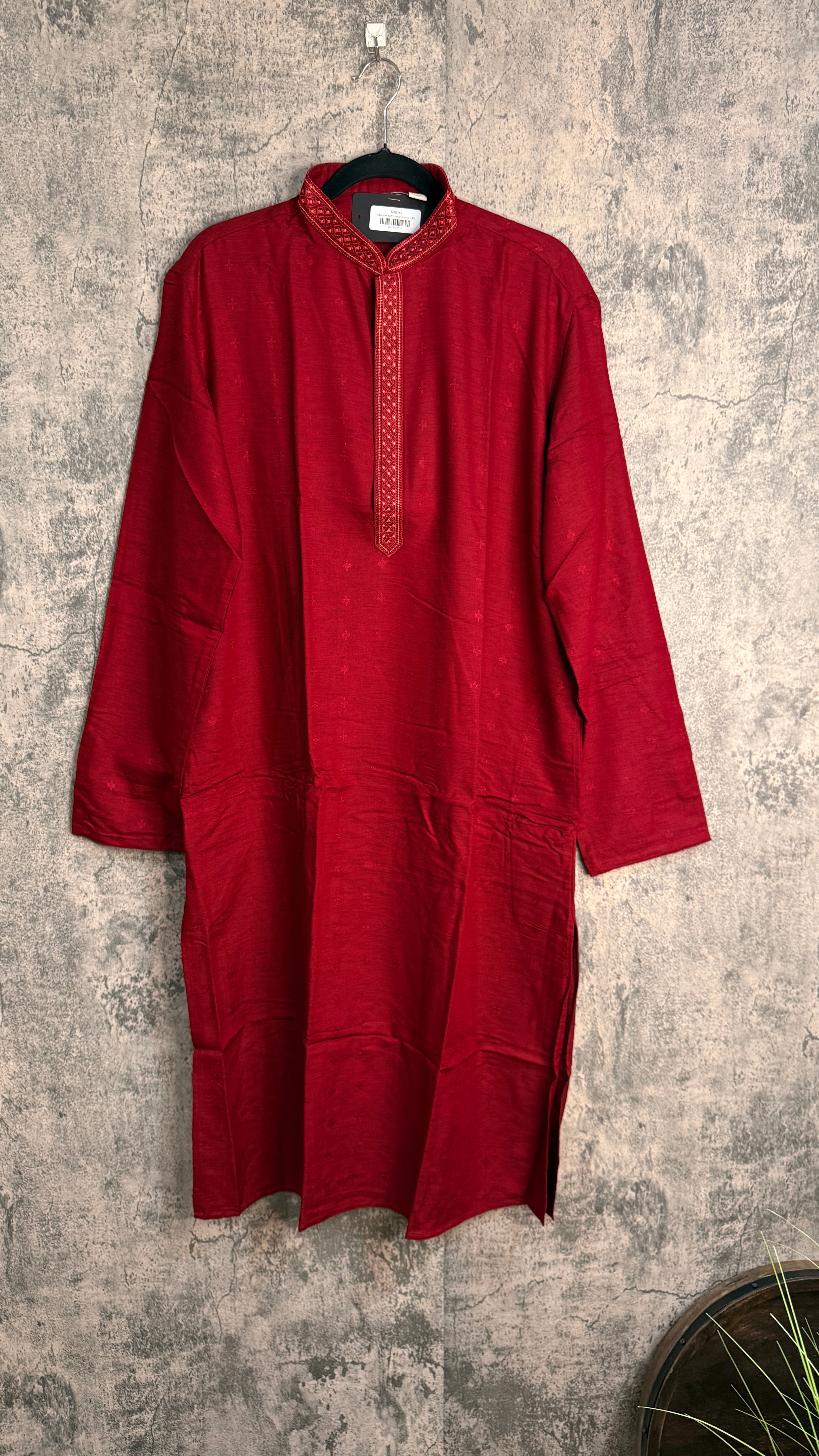 Maroon soft cotton kurta - 42