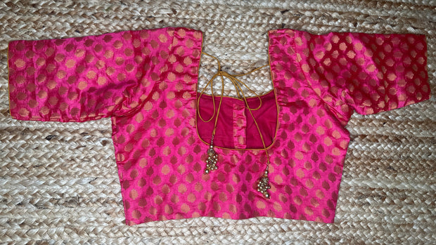 Peach brocade blouse