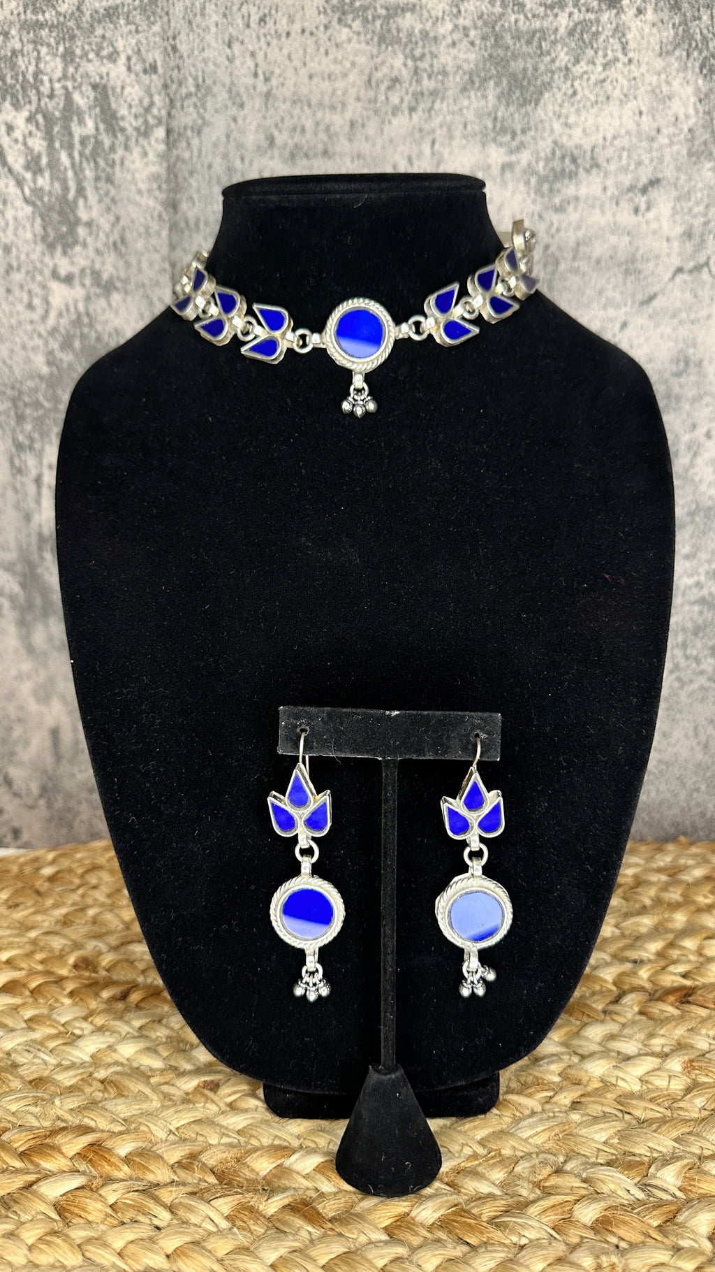 Indian glass choker with earring