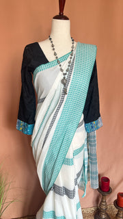 Handloom certified Dhonekhali saree