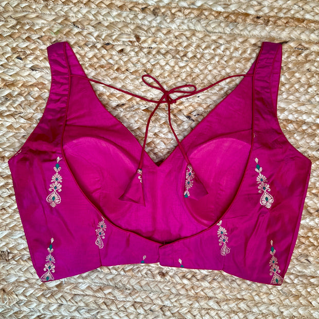Magenta silk blouse