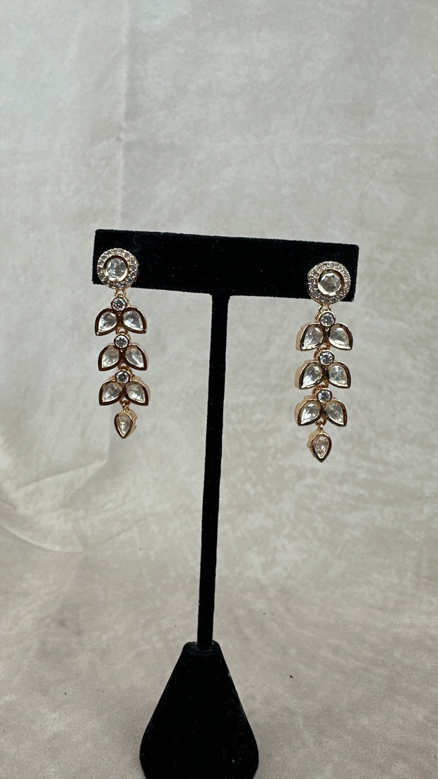 Moissanite stone necklace with earring