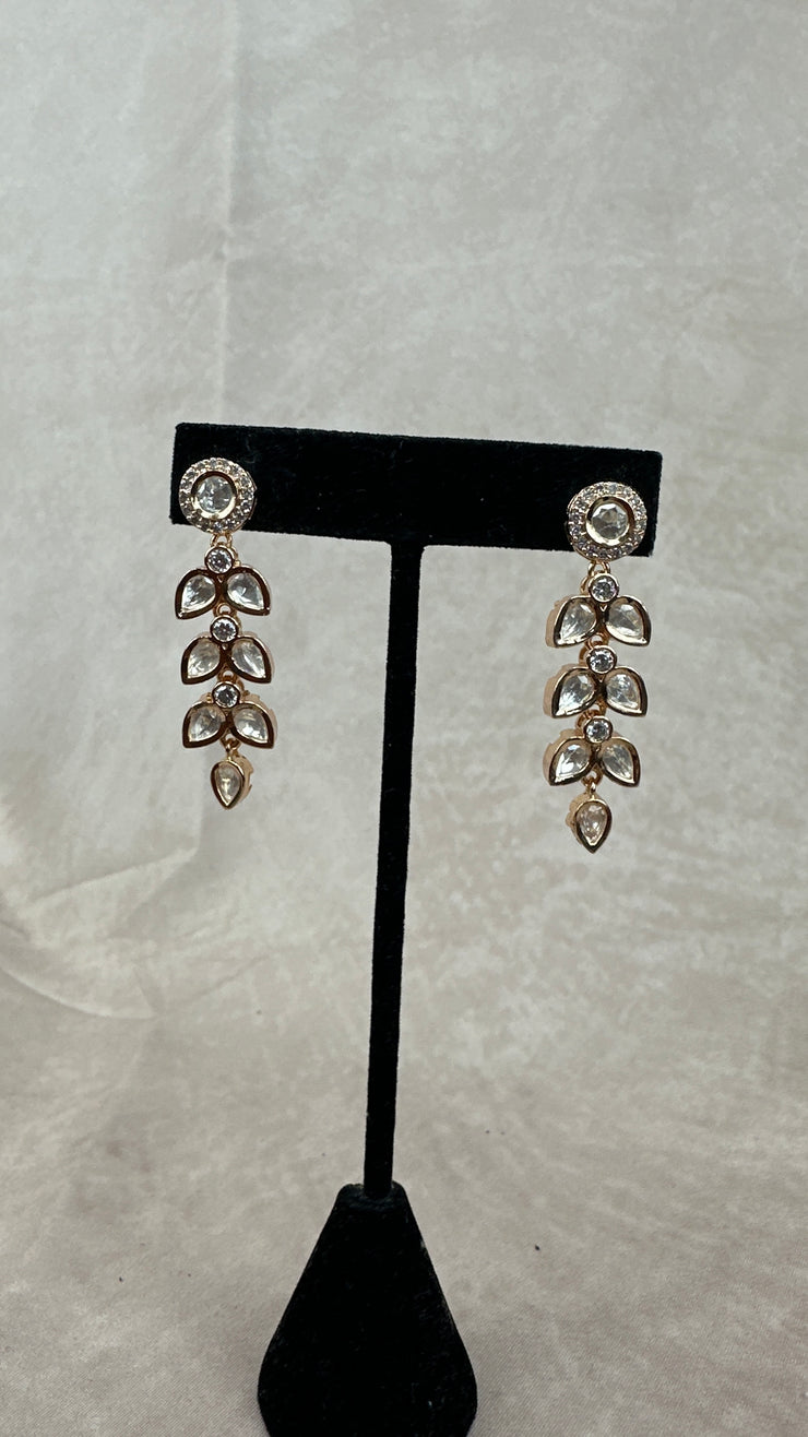 Moissanite stone necklace with earring