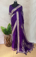 Crepe georgette saree with stitched blouse