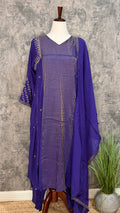Purple tissue chanderi silk kurti set