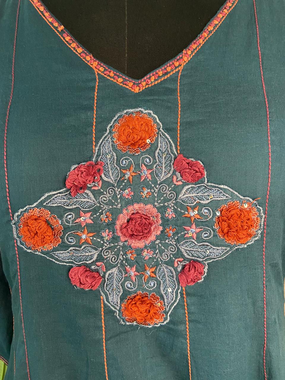 Blue anarkali kurta with dupatta and bottom