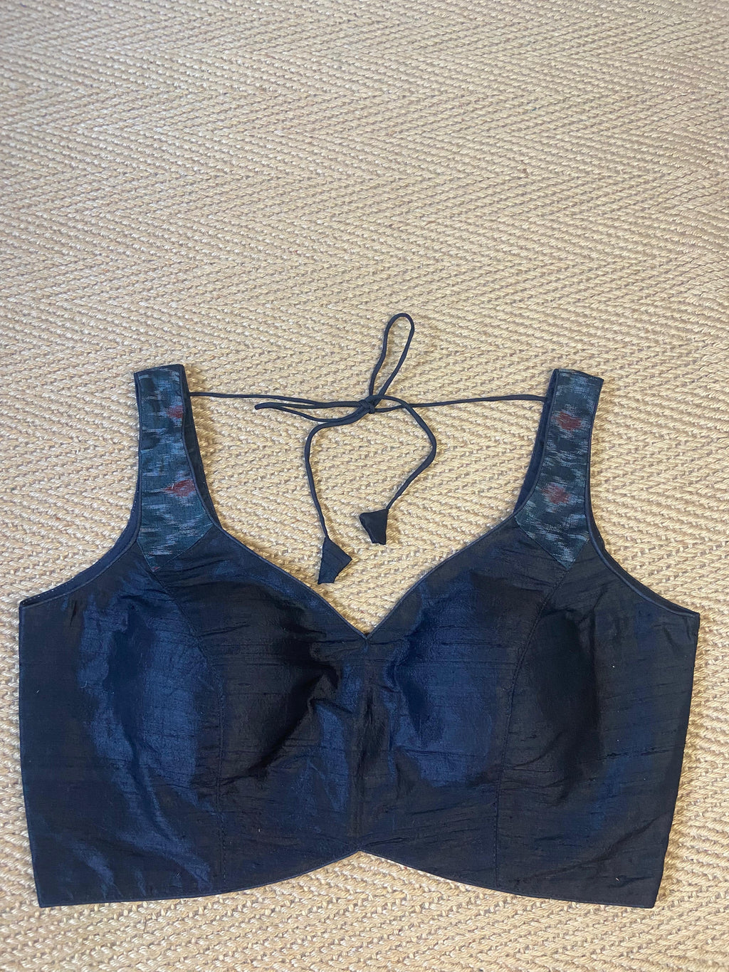 Black row silk blouse