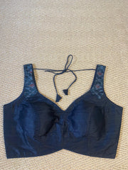 Black row silk blouse