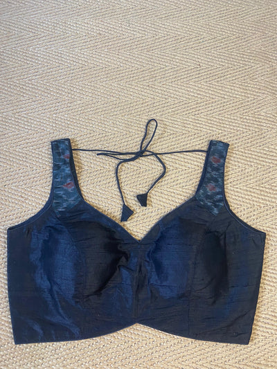 Black row silk blouse