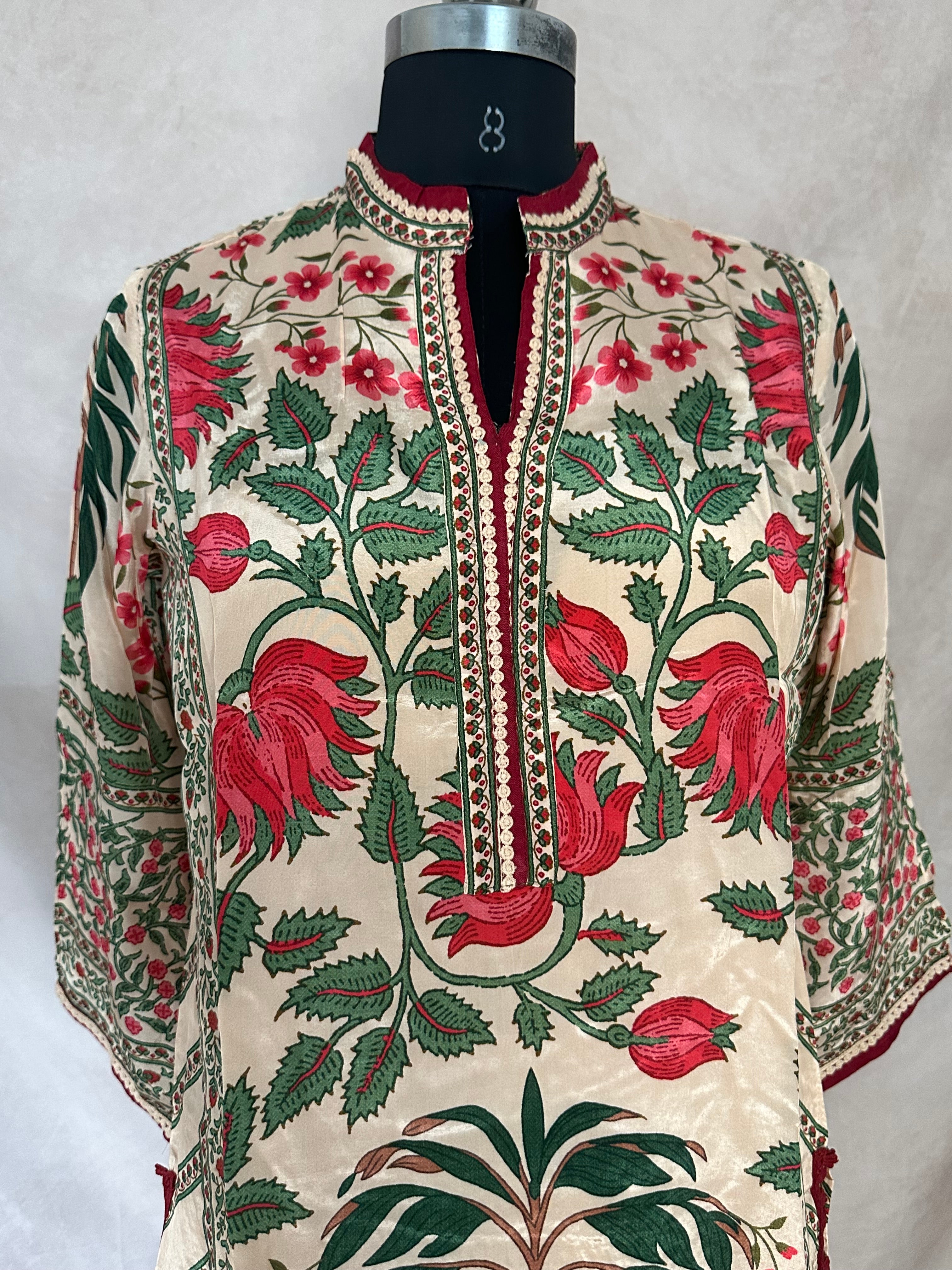 Crepe silk pakistani kurti with bottom and dupatta