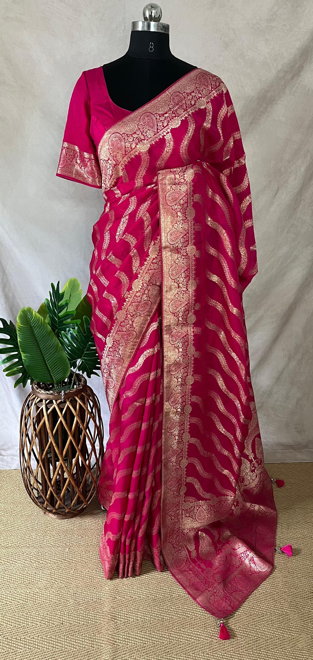 Dola silk saree with stitched blouse